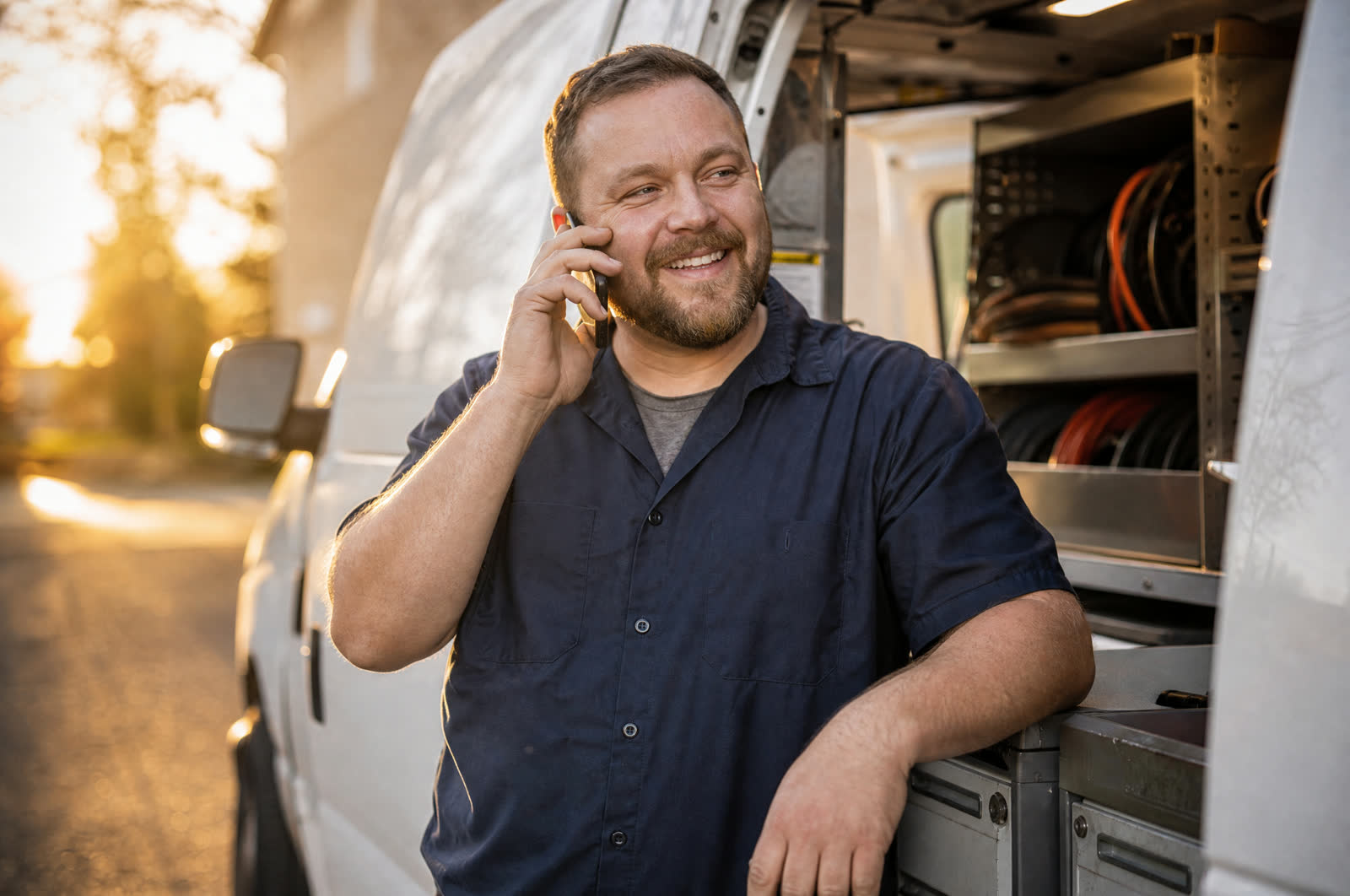 Business owner taking the call